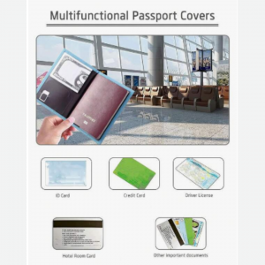 Passport Holder ID Cover Thin Slim Women Men Portable Card Passport Business PU Case Holder World Map