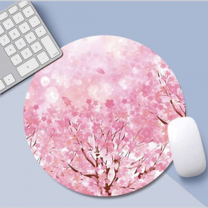  Round Sakura Pattern Rubber Mouse Pad
