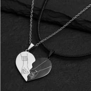 Set OF 2pcs Fashionable and Popular Hand Stainless Steel  Necklace