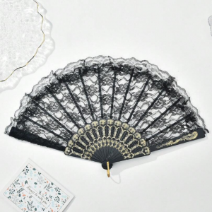 Floral Lace Folding Fan