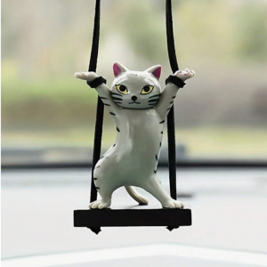 Swinging Dancing Cat Car Charm