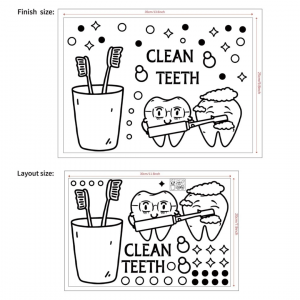 1pc Toothbrush & Letter Graphic Wall Sticker