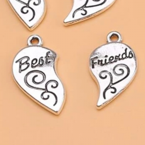 2 pcs Letter Detail DIY Pendant Best Friends
