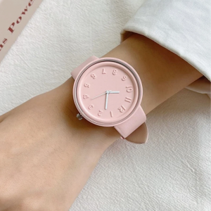  Strap Round Dial Quartz Watch-Pink 