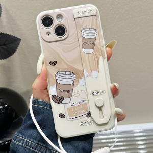 Coffee Cup Pattern  cover iPhone 14 With Lanyard