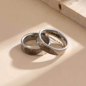 2 pcs Couple Heart Pattern Ring
