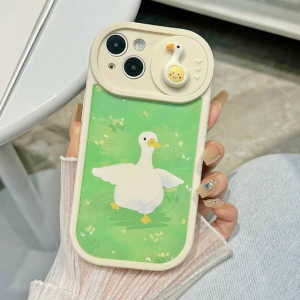 Cartoon Goose Print Phone Cover  iphone 13  With Slide Camera Cove