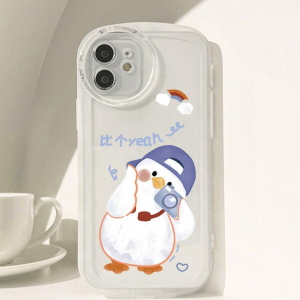 Cartoon Duck Print Clear Phone Cover  iphone 13  pro max
