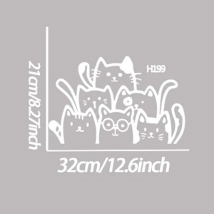 1 sheet Cartoon Cat Pattern Car Sticker
