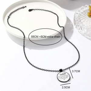Fashion Slogan Graphic Round Pendant Necklace 