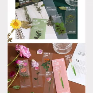 5 pcs  Random Flower Print Bookmark