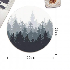  Forest Pattern Round Rubber Mouse Pad