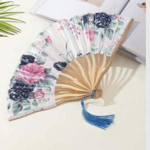 Ladies' Tassel Foldable Vintage Portable Handheld Fan 
