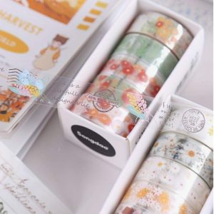 5 Roll PET Flower Tapes For Journaling And Scrapbooking Washi Tape  (200 cm )