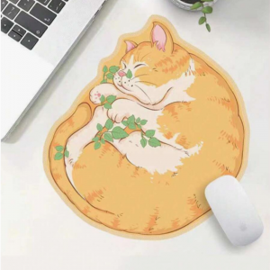 Creative Cute Fat Orange Cat Mouse Pad With Edge Locking And Anti-Slip Base