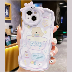 Cartoon Bear Patter Cover Iphone 14 Pro Max