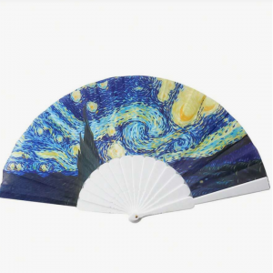 Hand Fan With Famous Painting Van Gogh & Gustav Klimt & Monet Painted 