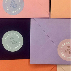 500pcs Round Sticker Copperplate Paper Rose Flower Sticker (2.5 cm )