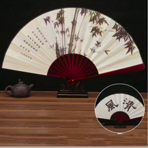 Summer 10 Inch Ink Style Clear Bamboo Folding Fan