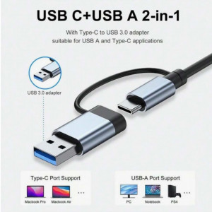 7IN1 USB HUB Splitter USB2.0 7 Port Hub Splitter USB-C