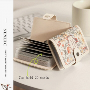 New Flower Oil Painting Card Bag For Women Retro Style Multi Slot Bank Card Case