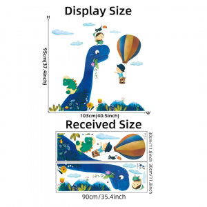 2pcs Cartoon Graphic Wall Sticker