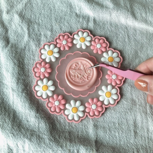 1pc Flower Design Wax Seal Stamp With Handle