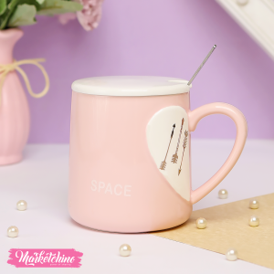 Ceramic Mug-Pink  Arrows 