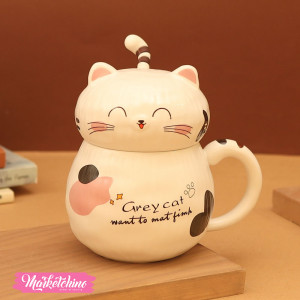 ceramic mug -grey cat