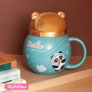 Ceramic Mug-Turquoise Panda
