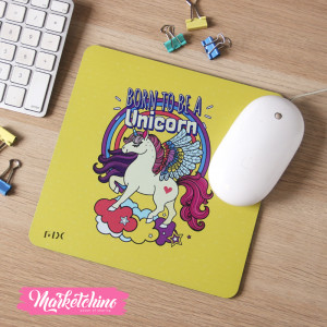 Rubber Mouse Pad-Unicorn-Yellow