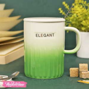 Ceramic Mug-Green Elegant 