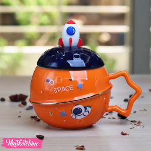 Ceramic Mug-Orange  Astronaut