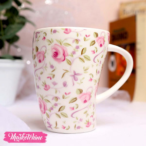 Ceramic Mug-Pink Flowers