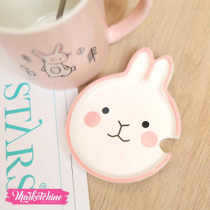 Ceramic Mug With Coaster-Bunny 3
