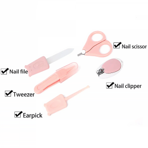 Set Of  5pcs Mini Size Nail Care Set For Baby And Kids - Pink