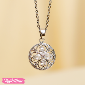 Platinum Necklace-Flower