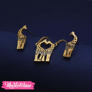 Set Of Earring & Necklace-giraff 