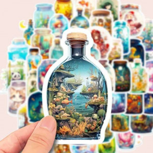 50pcs Bottle World Graffiti Stickers For Decorating Mobile, Computer, Suitcase, Notebook
