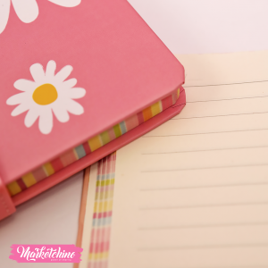NoteBook-Black Daisy Flower  (A 5)