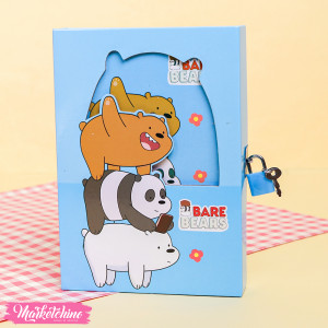 Notebook With Lock- We Bare Bear  (A 5 )