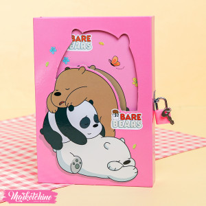 Notebook With Lock- We Bare Bear  (A 5 )
