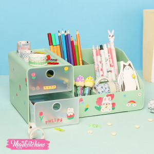 Acrylic Organizer Multi Uses With Random Sticker-Mint Green