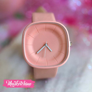 Minimalist Square Pointer Quartz Watch-Pink
