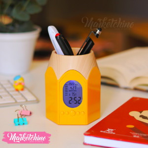 Acrylic Digital Alarm  (Countdown& Pencil case )-Yellow