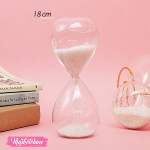 Glass Decor-White Glitter (18 cm )