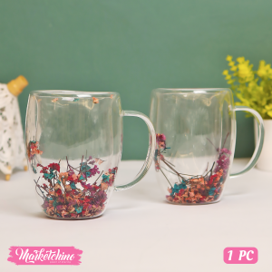 Double Pyrex Mug With Baby Flower 