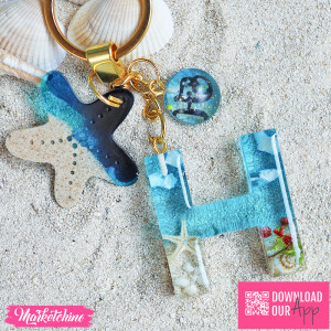Resin Keychain-Letter H