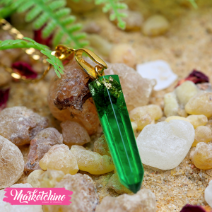 Resin Necklace-Green Bolt 