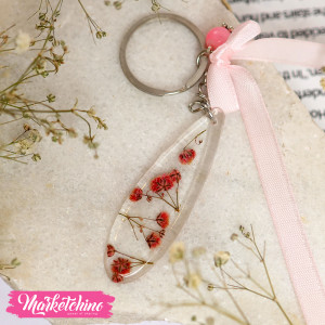 Resin Keychain-Pink Baby Flower 